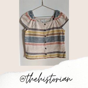 Madewell Texture & Thread Crop Button-Front Top
